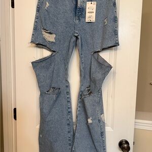 Zara Distressed Blue Jeans